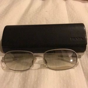 Authentic Prada silver sun glasses
